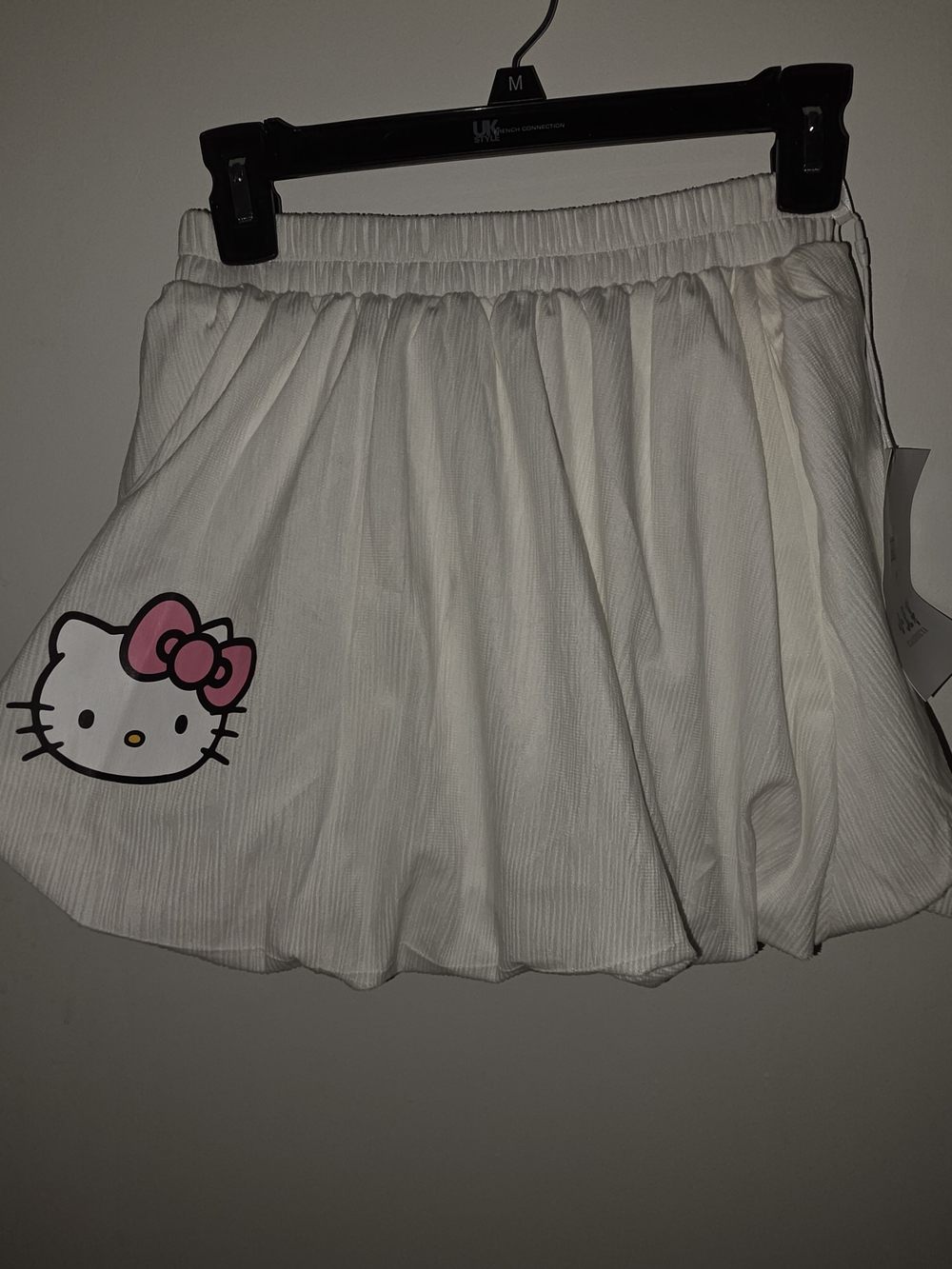 Hello Kitty White Mini Skirt with Pink Bow Accent